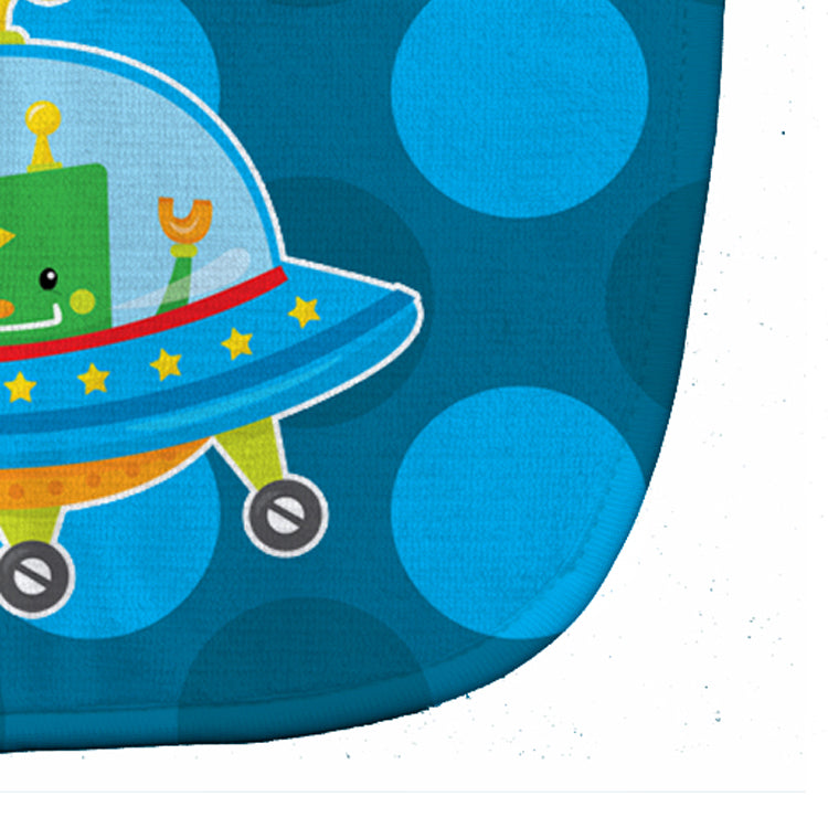 Robot Spaceship Baby Bib Easy-Clean Baby Bib Baby Feeding Accessory Baby Mealtime Essential, 10 x 13, Multicolor