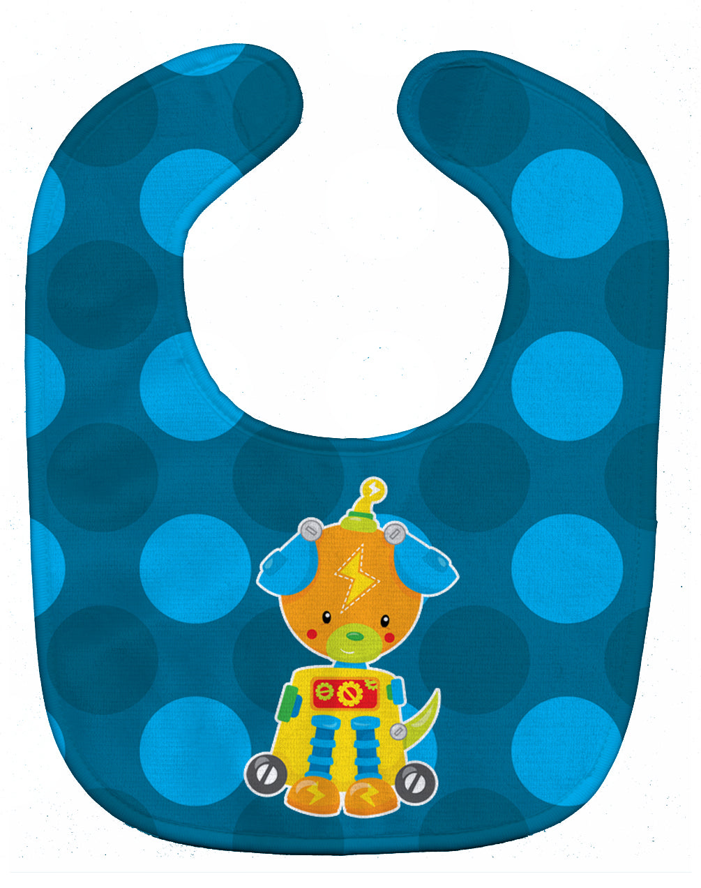 Robot Dog Baby Bib Easy-Clean Baby Bib Baby Feeding Accessory Baby Mealtime Essential, 10 x 13, Multicolor