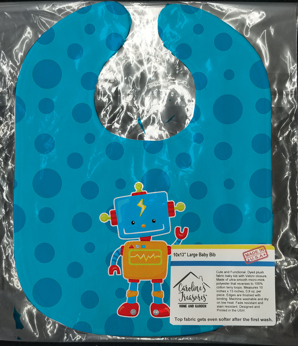 Robot Baby Bib Easy-Clean Baby Bib Baby Feeding Accessory Baby Mealtime Essential, 10 x 13, Multicolor