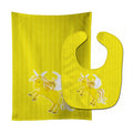 Unicorn Yellow Stripes Baby Bib & Burp Cloth Easy-Clean Baby Bib Baby Feeding Accessory Baby Mealtime Essential