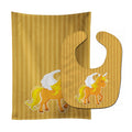 Unicorn Orange Stripes Baby Bib & Burp Cloth Easy-Clean Baby Bib Baby Feeding Accessory Baby Mealtime Essential