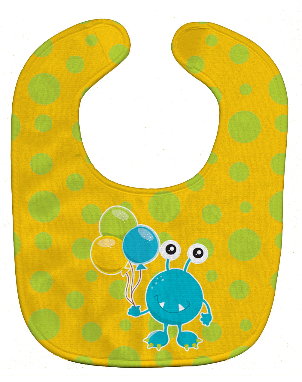 Birthday Monster with Balloons Baby Bib Easy-Clean Baby Bib Baby Feeding Accessory Baby Mealtime Essential, 10 x 13, Multicolor