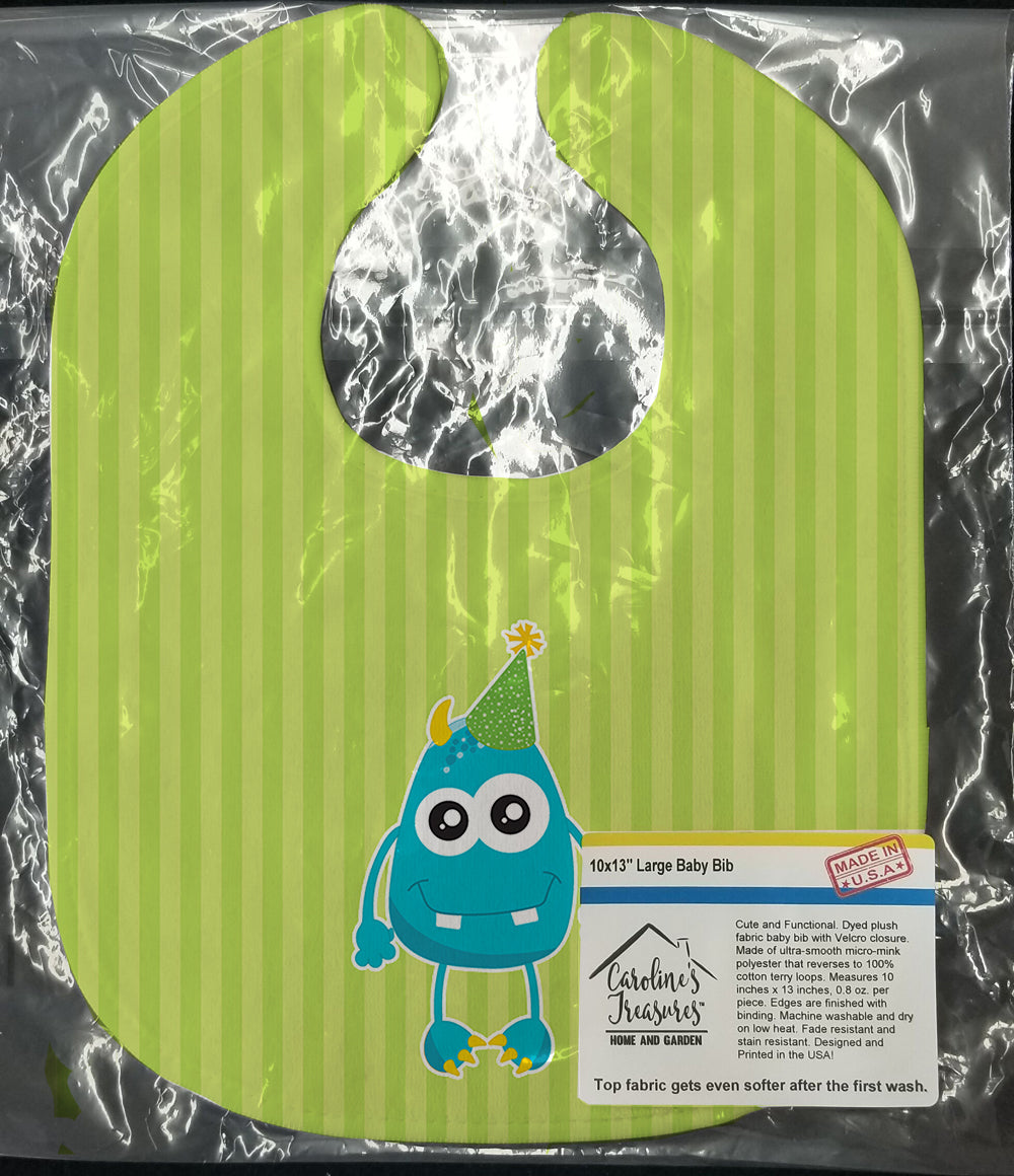 Birthday Monster Baby Bib Easy-Clean Baby Bib Baby Feeding Accessory Baby Mealtime Essential, 10 x 13, Multicolor