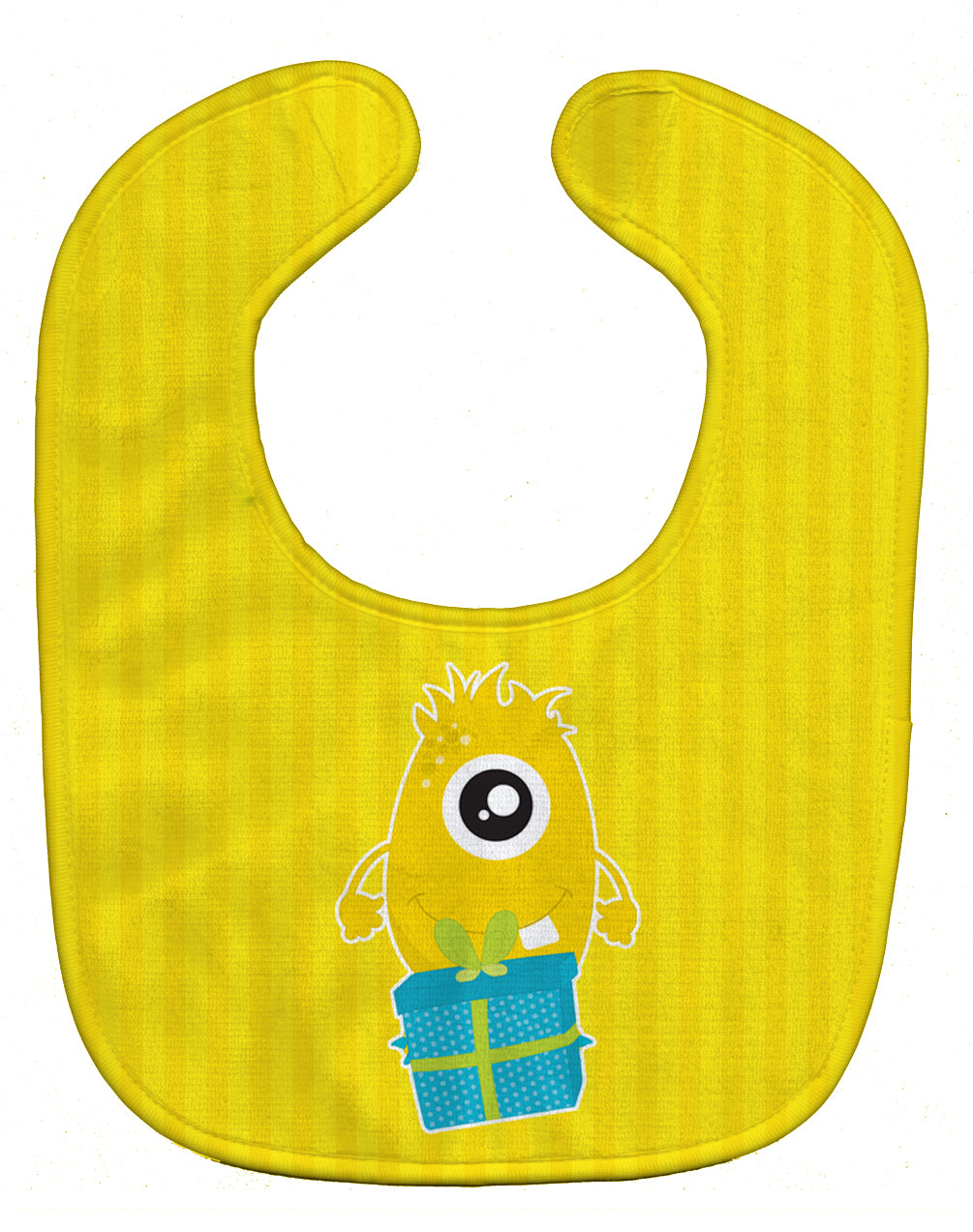 Birthday Monster with Present Baby Bib Easy-Clean Baby Bib Baby Feeding Accessory Baby Mealtime Essential, 10 x 13, Multicolor