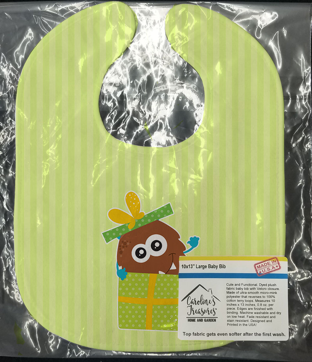 Birthday Monster Present Baby Bib Easy-Clean Baby Bib Baby Feeding Accessory Baby Mealtime Essential, 10 x 13, Multicolor