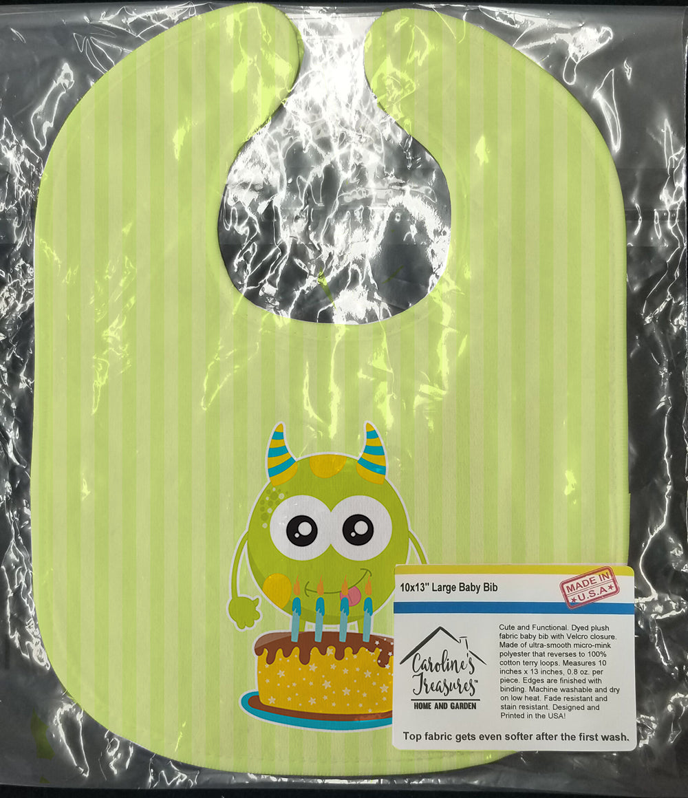 Birthday Monster Cake Baby Bib Easy-Clean Baby Bib Baby Feeding Accessory Baby Mealtime Essential, 10 x 13, Multicolor