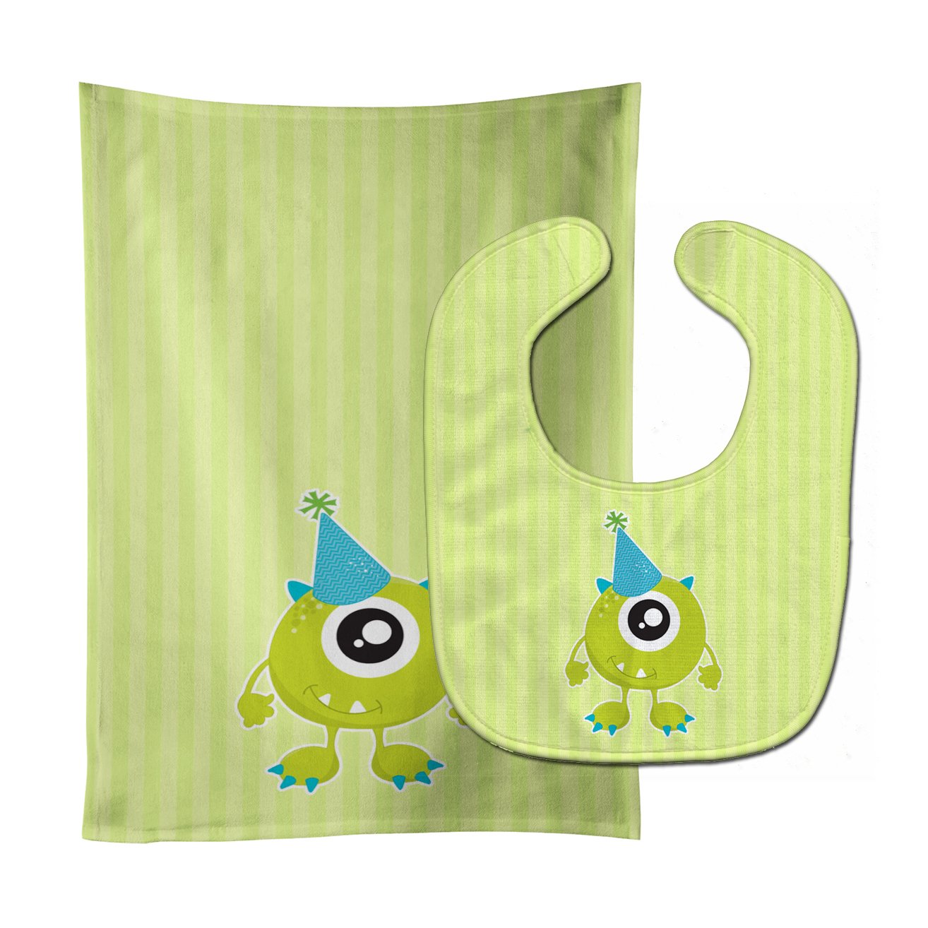 Birthday Monster Hat Baby Bib & Burp Cloth Easy-Clean Baby Bib Baby Feeding Accessory Baby Mealtime Essential