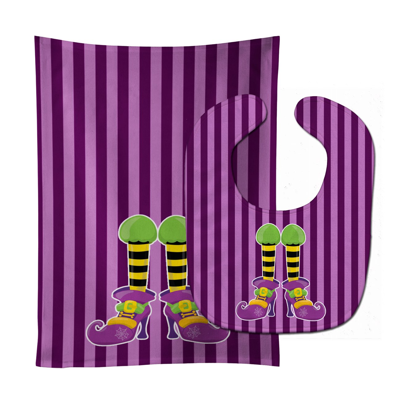 Halloween Witches Legs Baby Bib & Burp Cloth Easy-Clean Baby Bib Baby Feeding Accessory Baby Mealtime Essential
