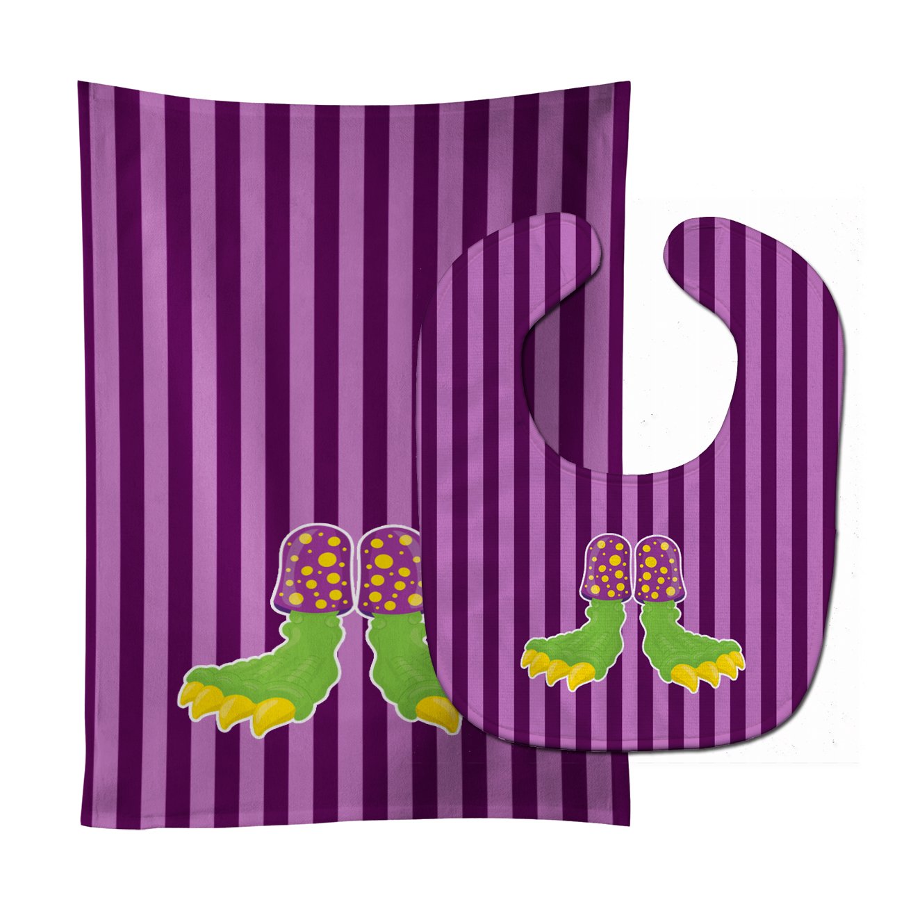 Halloween Monster Feet Baby Bib & Burp Cloth Easy-Clean Baby Bib Baby Feeding Accessory Baby Mealtime Essential