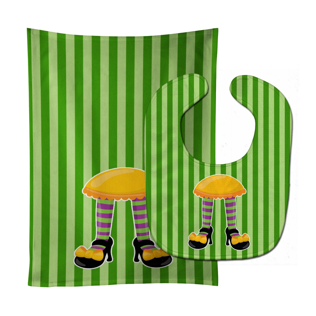 Halloween Witch's Feet Baby Bib & Burp Cloth Easy-Clean Baby Bib Baby Feeding Accessory Baby Mealtime Essential