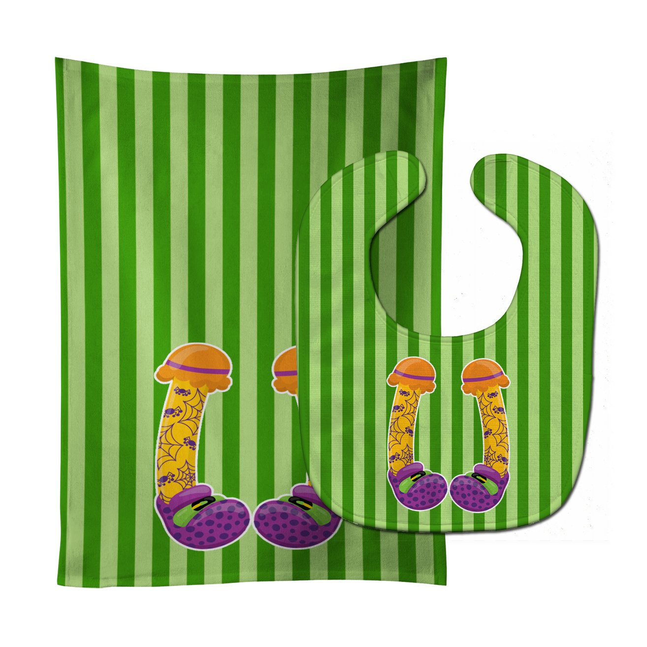 Halloween Witch's Feet #3 Baby Bib & Burp Cloth Easy-Clean Baby Bib Baby Feeding Accessory Baby Mealtime Essential