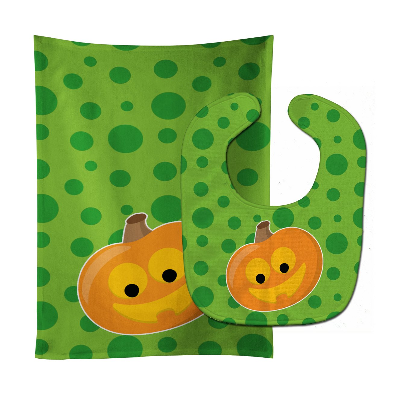 Halloween JackOLantern Baby Bib & Burp Cloth Easy-Clean Baby Bib Baby Feeding Accessory Baby Mealtime Essential