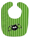 Halloween Bat Green Stripes Baby Bib Easy-Clean Baby Bib Baby Feeding Accessory Baby Mealtime Essential, 10 x 13, Multicolor