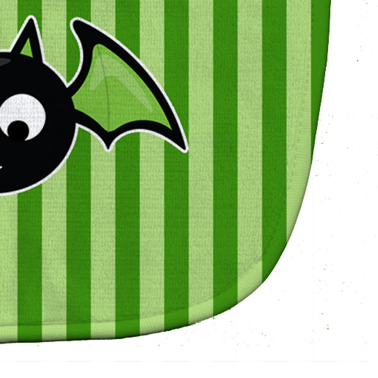 Halloween Bat Green Stripes Baby Bib Easy-Clean Baby Bib Baby Feeding Accessory Baby Mealtime Essential, 10 x 13, Multicolor