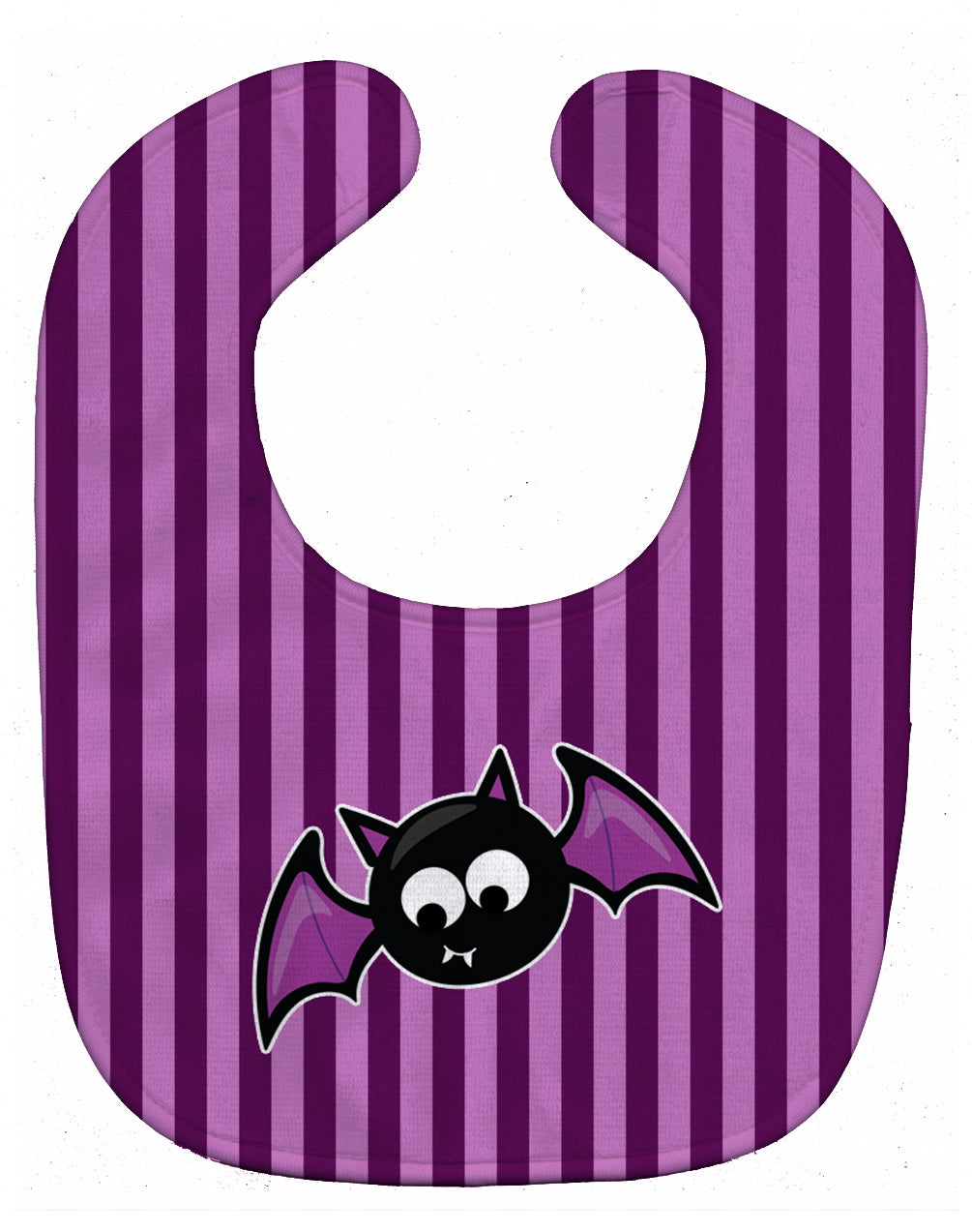 Halloween Bat Purple Stripes Baby Bib Easy-Clean Baby Bib Baby Feeding Accessory Baby Mealtime Essential, 10 x 13, Multicolor