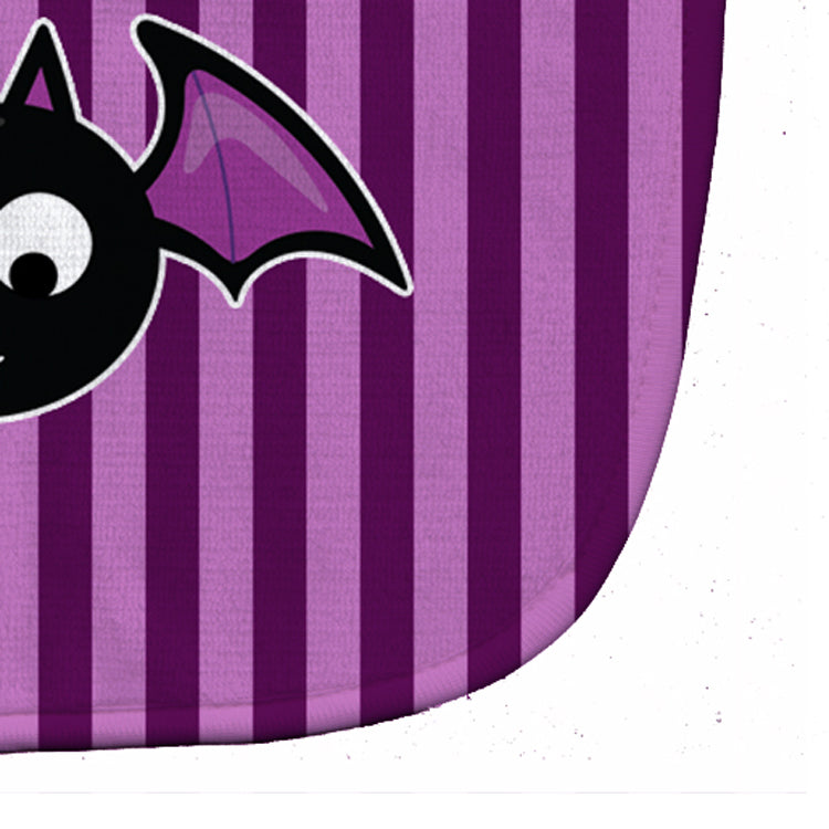 Halloween Bat Purple Stripes Baby Bib Easy-Clean Baby Bib Baby Feeding Accessory Baby Mealtime Essential, 10 x 13, Multicolor