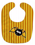 Halloween Bat Orange Stripes Baby Bib Easy-Clean Baby Bib Baby Feeding Accessory Baby Mealtime Essential, 10 x 13, Multicolor