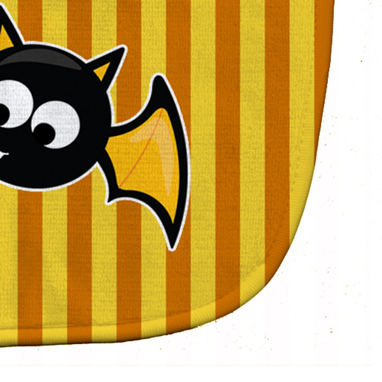 Halloween Bat Orange Stripes Baby Bib Easy-Clean Baby Bib Baby Feeding Accessory Baby Mealtime Essential, 10 x 13, Multicolor