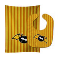 Halloween Bat Orange Stripes Baby Bib & Burp Cloth Easy-Clean Baby Bib Baby Feeding Accessory Baby Mealtime Essential