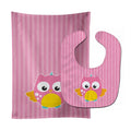 Owl and Pink Stripes Baby Bib & Burp Cloth Easy-Clean Baby Bib Baby Feeding Accessory Baby Mealtime Essential