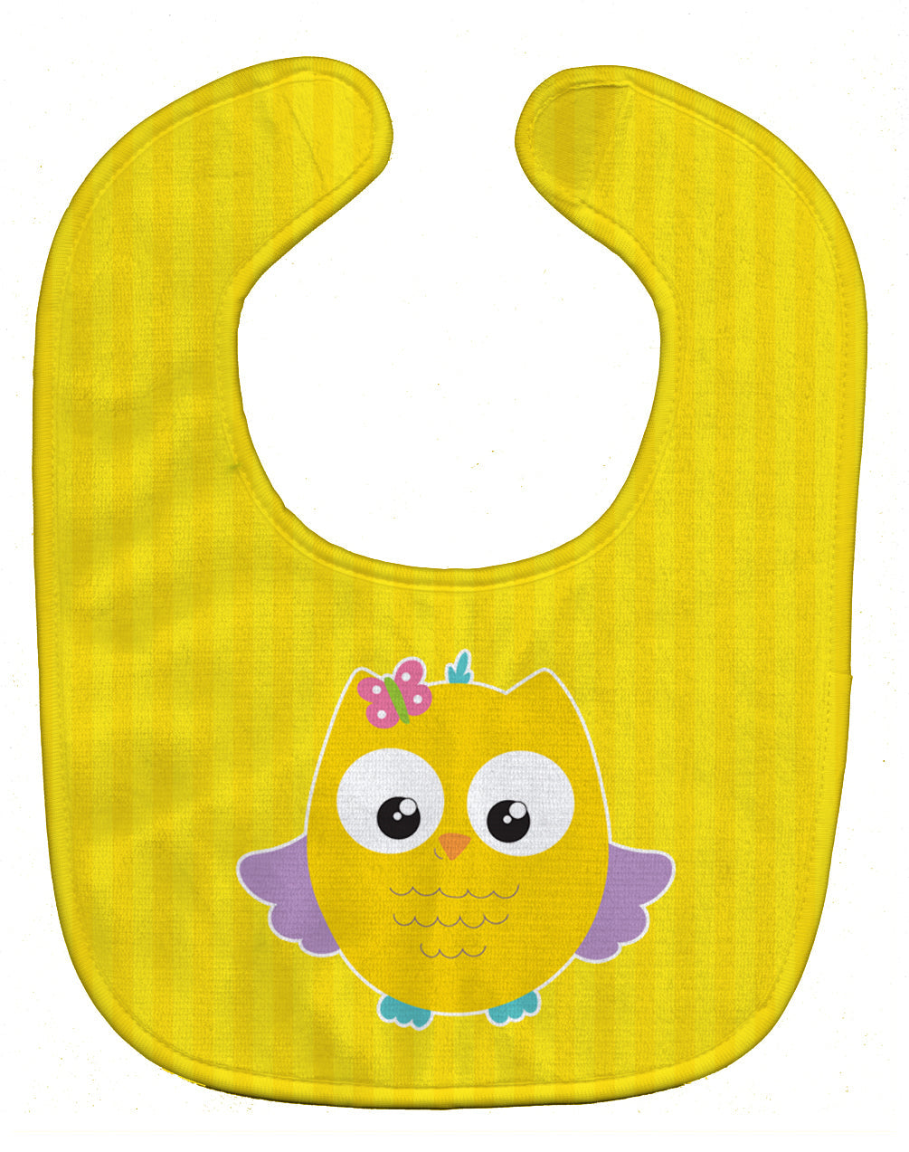 Owl and Yellow Stripes Baby Bib Easy-Clean Baby Bib Baby Feeding Accessory Baby Mealtime Essential, 10 x 13, Multicolor