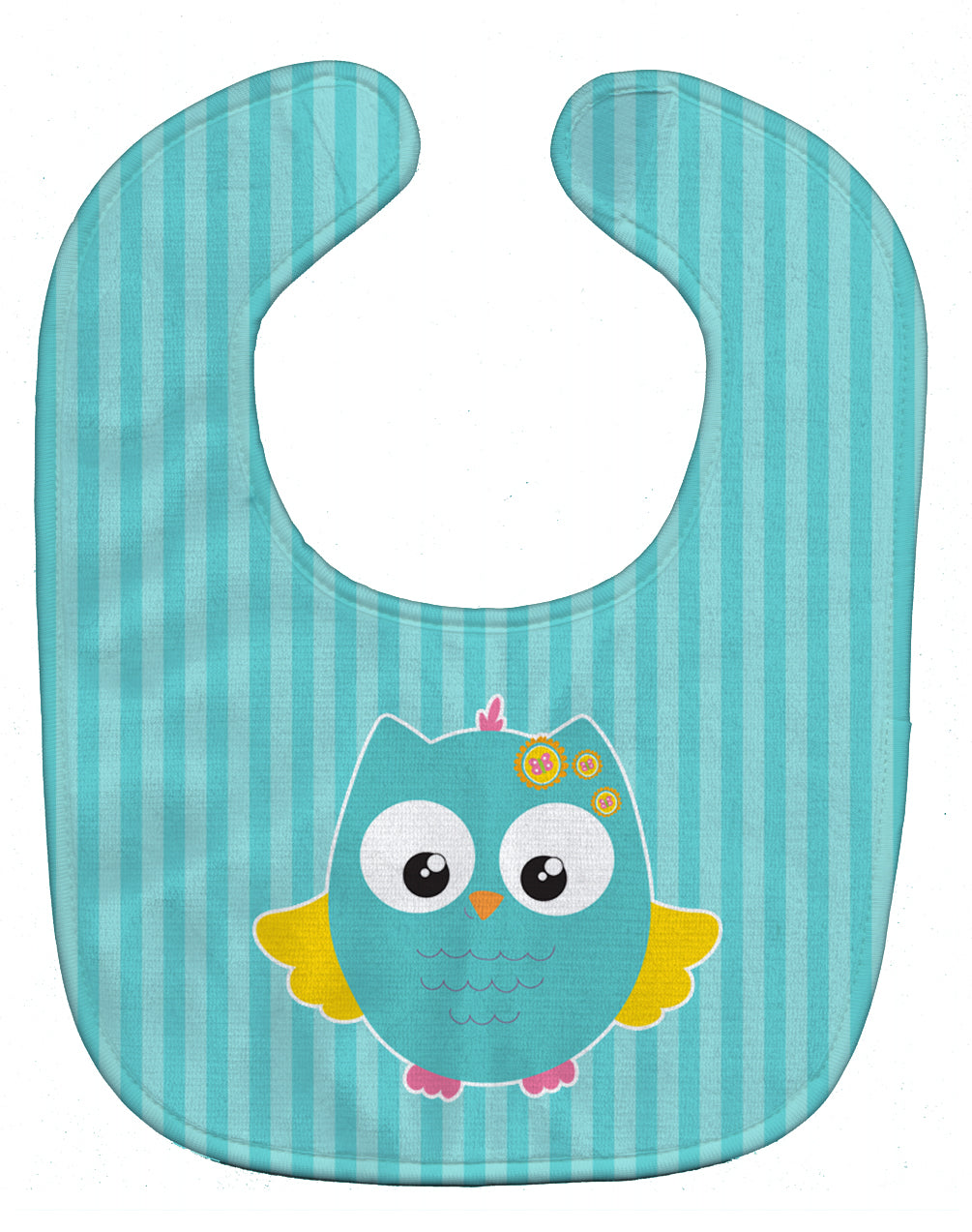 Owl and Blue Stripes Baby Bib Easy-Clean Baby Bib Baby Feeding Accessory Baby Mealtime Essential, 10 x 13, Multicolor