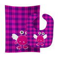 Monster Angel on Plaid Baby Bib & Burp Cloth Easy-Clean Baby Bib Baby Feeding Accessory Baby Mealtime Essential