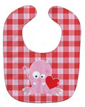Cupid Monster Angel on Plaid Baby Bib Easy-Clean Baby Bib Baby Feeding Accessory Baby Mealtime Essential, 10 x 13, Multicolor