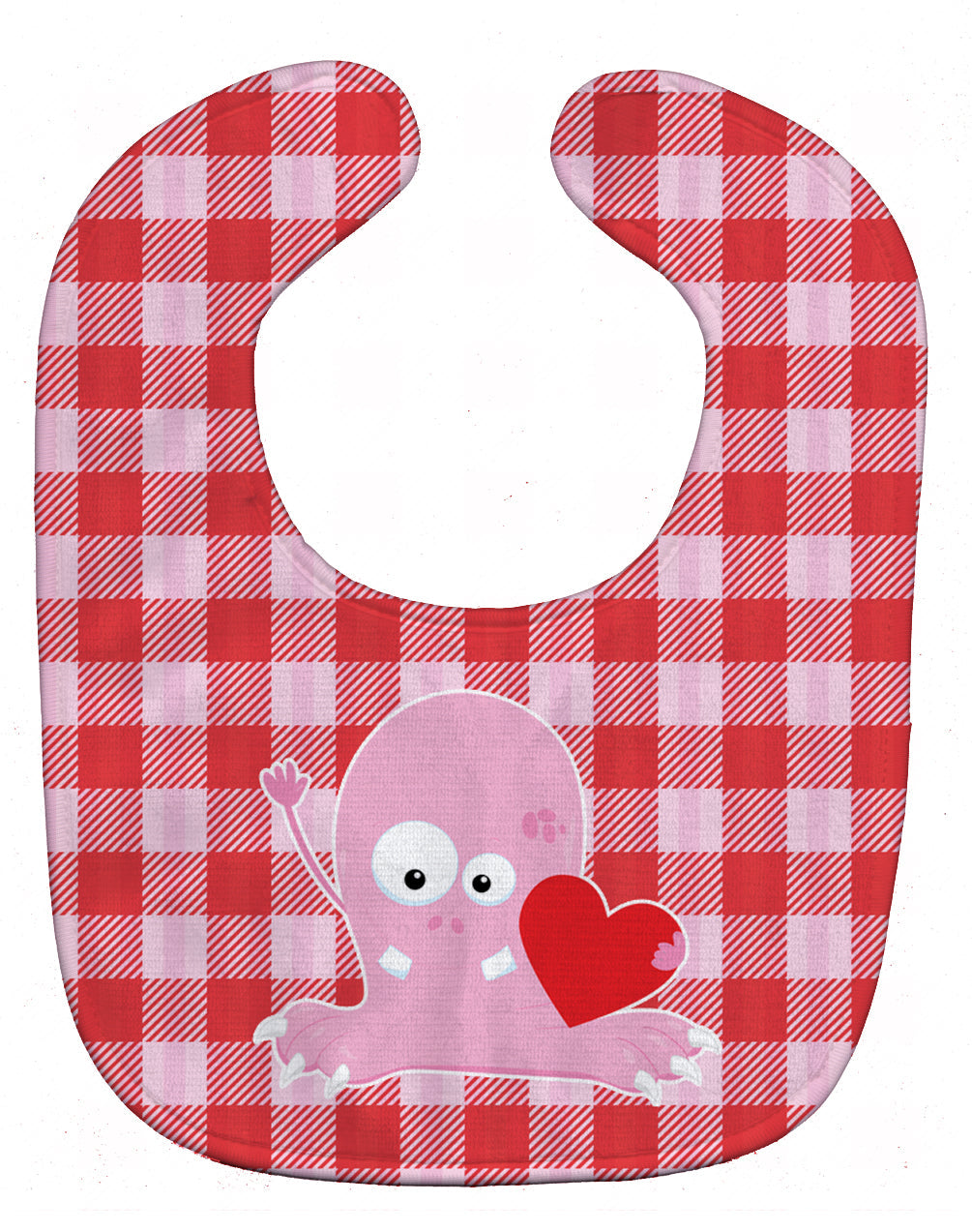 Cupid Monster Angel on Plaid Baby Bib Easy-Clean Baby Bib Baby Feeding Accessory Baby Mealtime Essential, 10 x 13, Multicolor