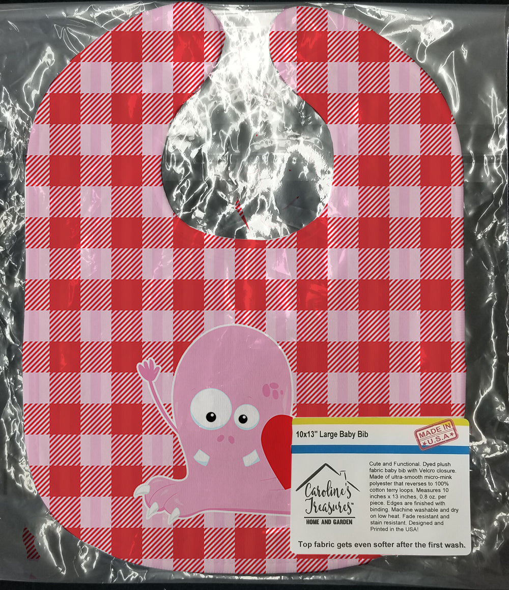 Cupid Monster Angel on Plaid Baby Bib Easy-Clean Baby Bib Baby Feeding Accessory Baby Mealtime Essential, 10 x 13, Multicolor