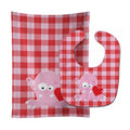 Cupid Monster Angel on Plaid Baby Bib & Burp Cloth Easy-Clean Baby Bib Baby Feeding Accessory Baby Mealtime Essential