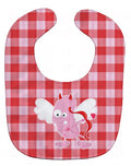 Cupid Monster Angel on Plaid #2 Baby Bib Easy-Clean Baby Bib Baby Feeding Accessory Baby Mealtime Essential, 10 x 13, Multicolor