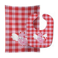 Cupid Monster Angel on Plaid #2 Baby Bib & Burp Cloth Easy-Clean Baby Bib Baby Feeding Accessory Baby Mealtime Essential
