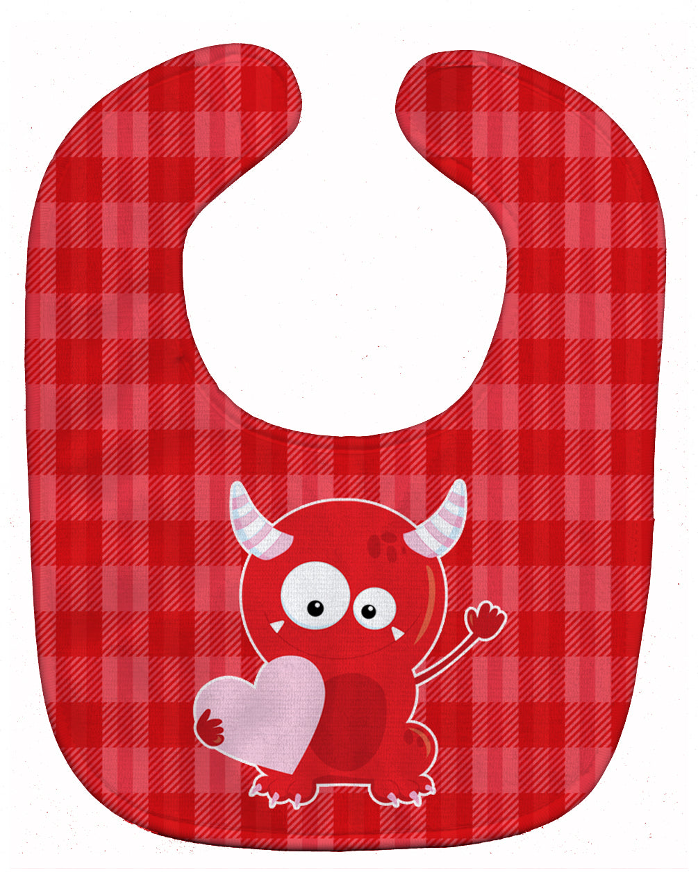 Cupid Monster Angel on Plaid #3 Baby Bib Easy-Clean Baby Bib Baby Feeding Accessory Baby Mealtime Essential, 10 x 13, Multicolor