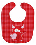 Cupid Monster Angel on Plaid #3 Baby Bib Easy-Clean Baby Bib Baby Feeding Accessory Baby Mealtime Essential, 10 x 13, Multicolor