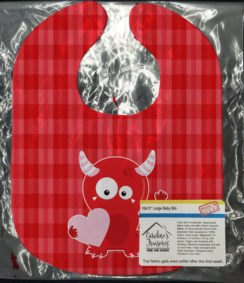Cupid Monster Angel on Plaid #3 Baby Bib Easy-Clean Baby Bib Baby Feeding Accessory Baby Mealtime Essential, 10 x 13, Multicolor
