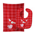 Cupid Monster Angel on Plaid #3 Baby Bib & Burp Cloth Easy-Clean Baby Bib Baby Feeding Accessory Baby Mealtime Essential