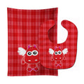 Cupid Monster Angel on Plaid #4 Baby Bib & Burp Cloth Easy-Clean Baby Bib Baby Feeding Accessory Baby Mealtime Essential