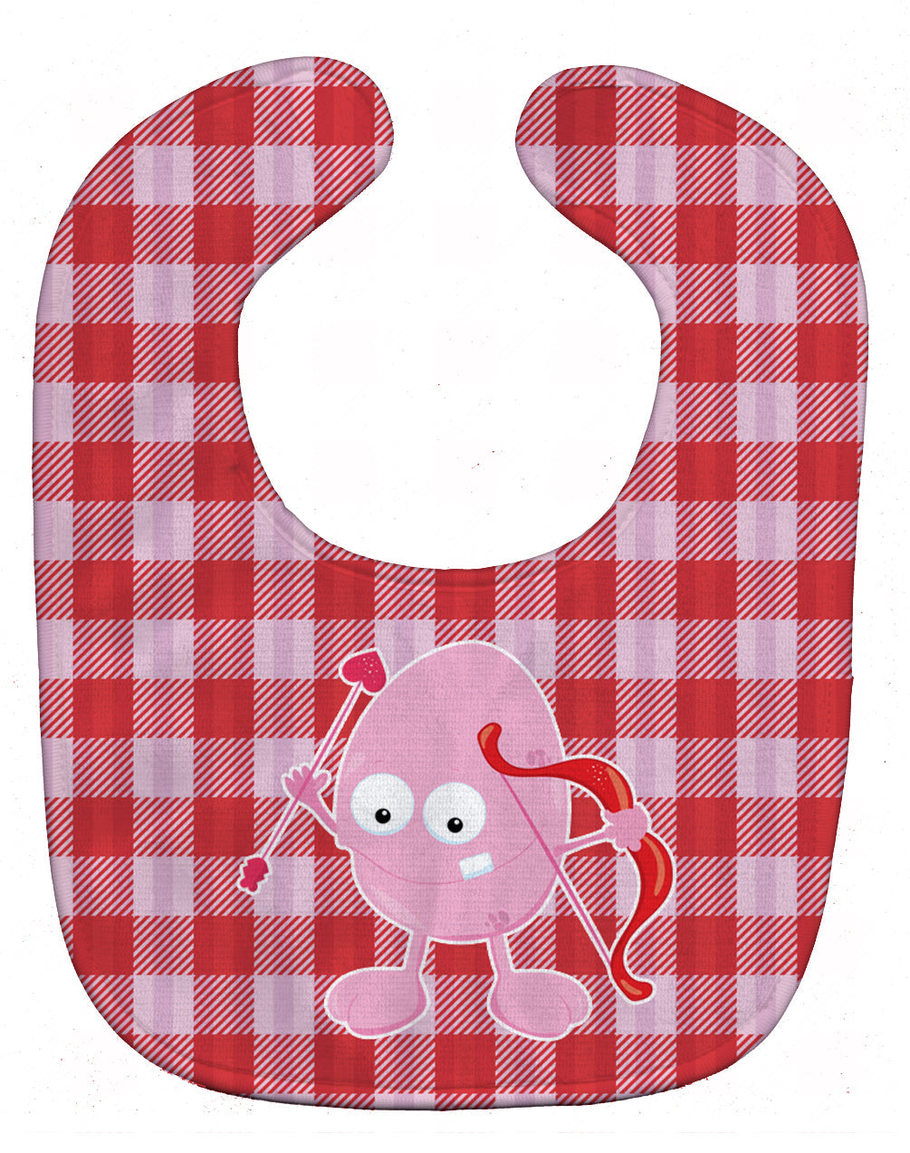 Cupid Monster Angel on Plaid #5 Baby Bib Easy-Clean Baby Bib Baby Feeding Accessory Baby Mealtime Essential, 10 x 13, Multicolor