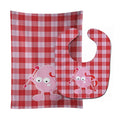 Cupid Monster Angel on Plaid #5 Baby Bib & Burp Cloth Easy-Clean Baby Bib Baby Feeding Accessory Baby Mealtime Essential