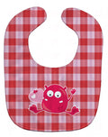 Cupid Monster Angel on Plaid #6 Baby Bib Easy-Clean Baby Bib Baby Feeding Accessory Baby Mealtime Essential, 10 x 13, Multicolor