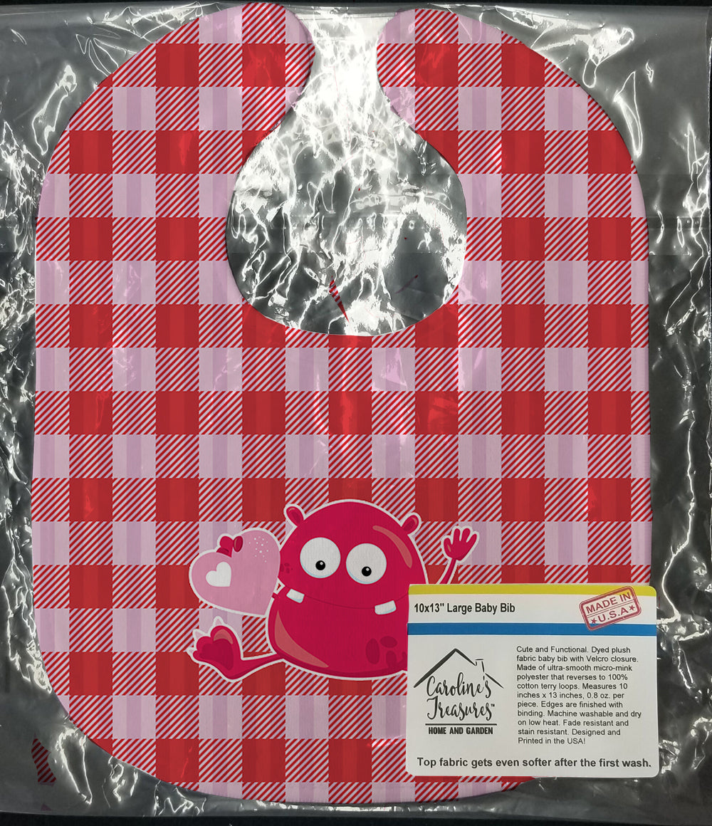Cupid Monster Angel on Plaid #6 Baby Bib Easy-Clean Baby Bib Baby Feeding Accessory Baby Mealtime Essential, 10 x 13, Multicolor