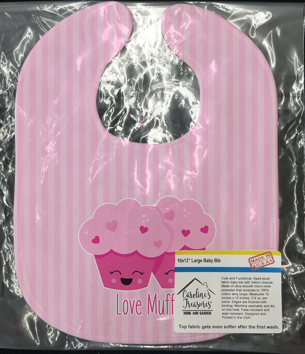 Love Muffins Baby Bib Easy-Clean Baby Bib Baby Feeding Accessory Baby Mealtime Essential, 10 x 13, Multicolor