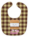 I love you Smores Baby Bib Easy-Clean Baby Bib Baby Feeding Accessory Baby Mealtime Essential, 10 x 13, Multicolor