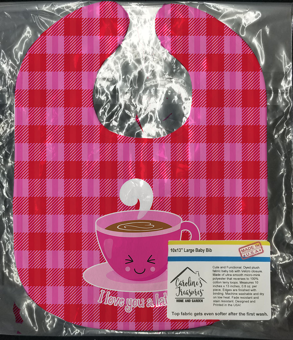 I love you a Latte Baby Bib Easy-Clean Baby Bib Baby Feeding Accessory Baby Mealtime Essential, 10 x 13, Multicolor