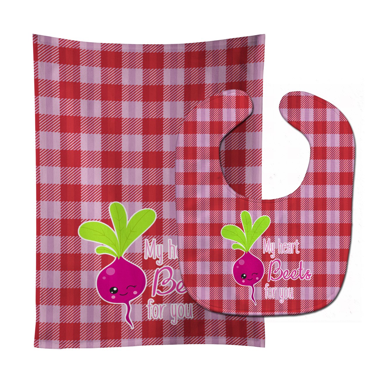 My heart Beets for You Baby Bib & Burp Cloth Easy-Clean Baby Bib Baby Feeding Accessory Baby Mealtime Essential