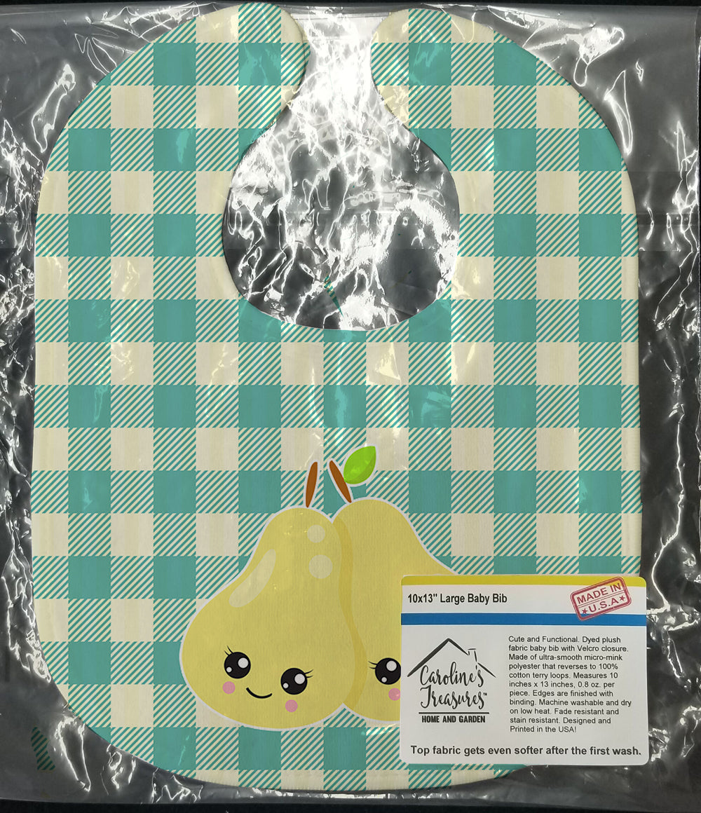 Pears Baby Bib Easy-Clean Baby Bib Baby Feeding Accessory Baby Mealtime Essential, 10 x 13, Multicolor