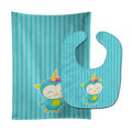 Bird Unicorn on Blue Stripes Baby Bib & Burp Cloth Easy-Clean Baby Bib Baby Feeding Accessory Baby Mealtime Essential