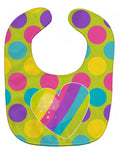 Multicolor Rainbow Heart Baby Bib Easy-Clean Baby Bib Baby Feeding Accessory Baby Mealtime Essential, 10 x 13, Multicolor