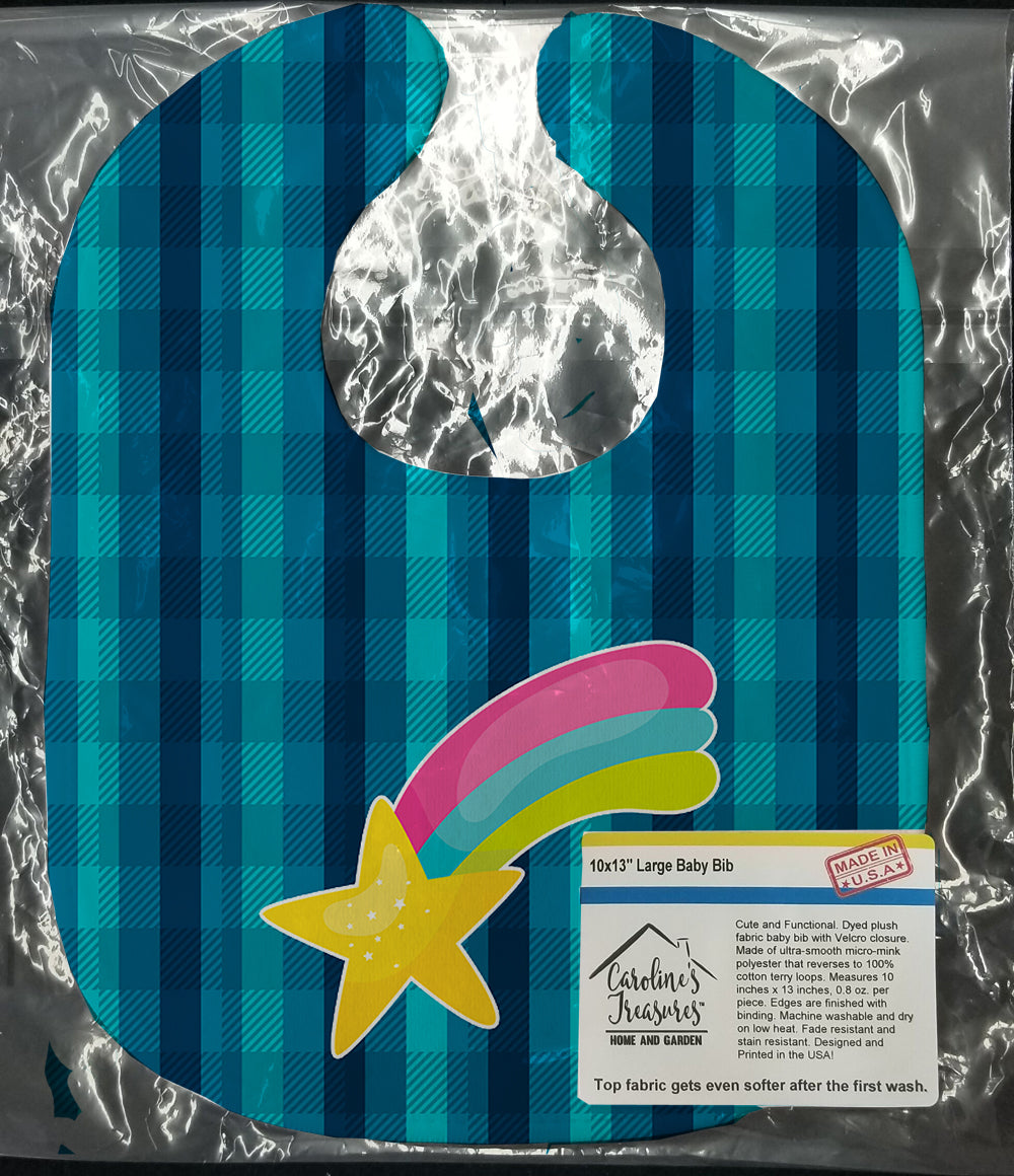 Multicolor Shooting Star Baby Bib Easy-Clean Baby Bib Baby Feeding Accessory Baby Mealtime Essential, 10 x 13, Multicolor